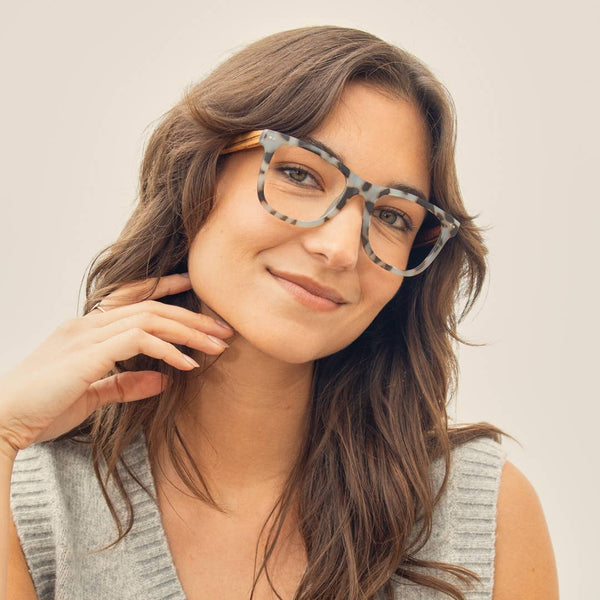 Alden - Slate Blue Tort  / Zebra Wood /Blue Light: 1.75