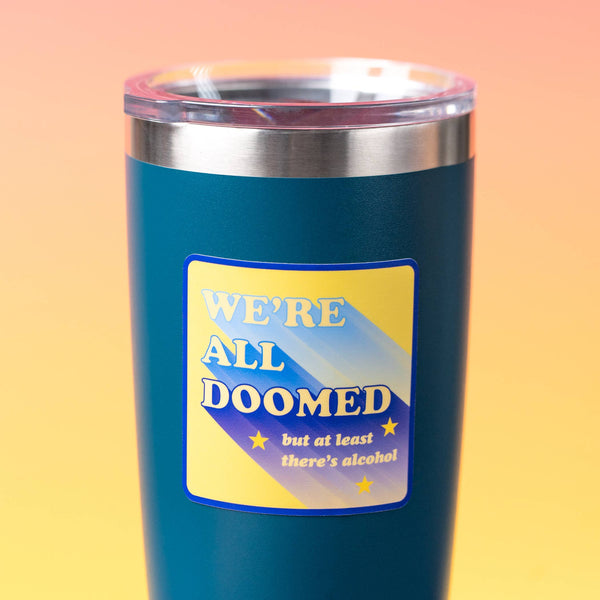 We're All Doomed Sticker | Funny 70s Patch Stickers