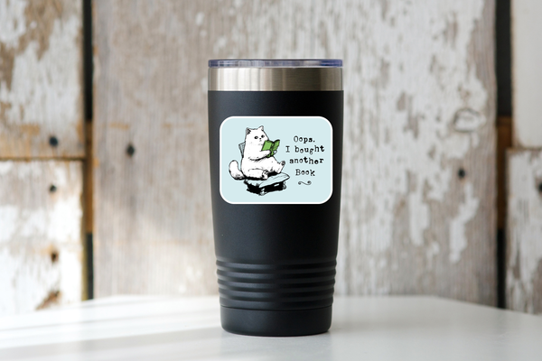 Oops I Bought Another Book Sticker - cat, cute, funny, shop