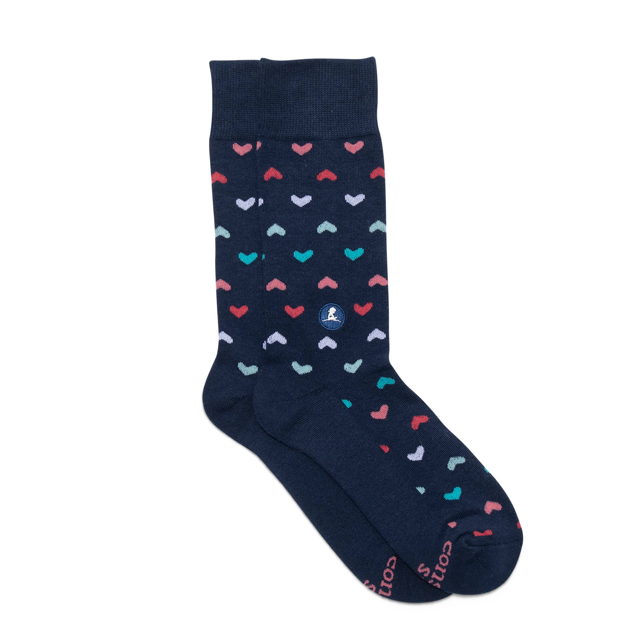 Socks That Find a Cure (Navy Hearts): Medium