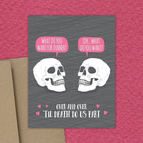 Dinner Until Death Skulls Card