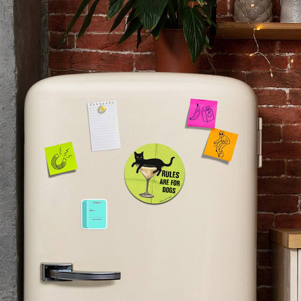 Rules Are For Dogs Round Magnet