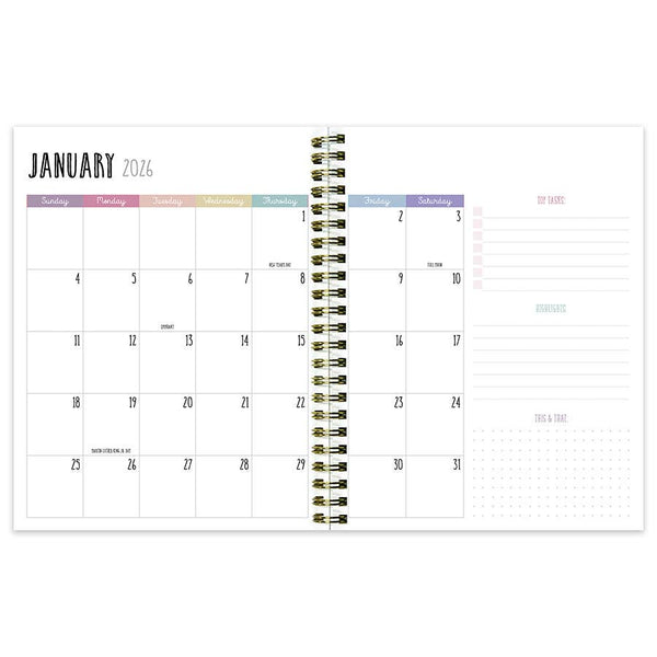 2026 Color Wave Medium Weekly Monthly Planner