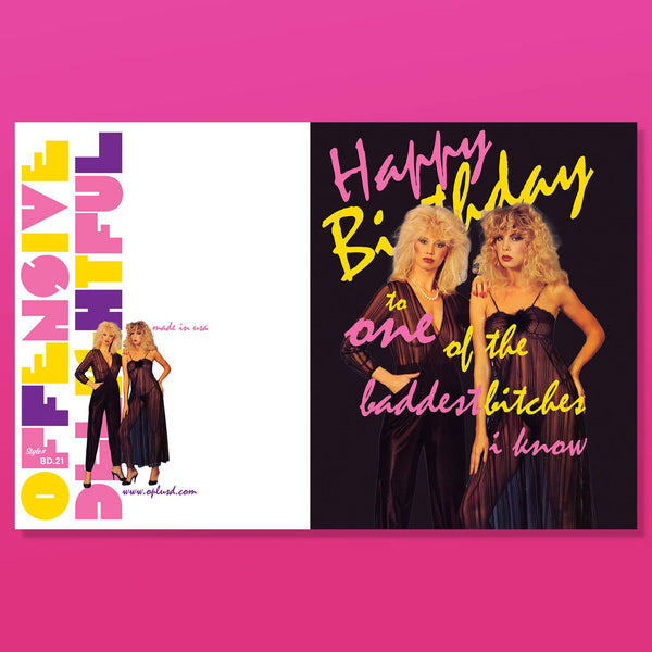 BADDEST BITCHES 80's birthday card
