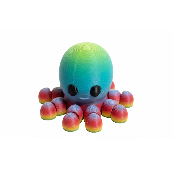 Octopus (Darker Rainbow) • Mini 3D Printed Articulated Animal • Flexi Animals • Pocket Pets • Pocket Pals • Desk Pets [#41]*
