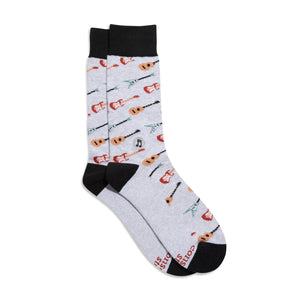 Socks that Support Music (Gray Guitars): Medium