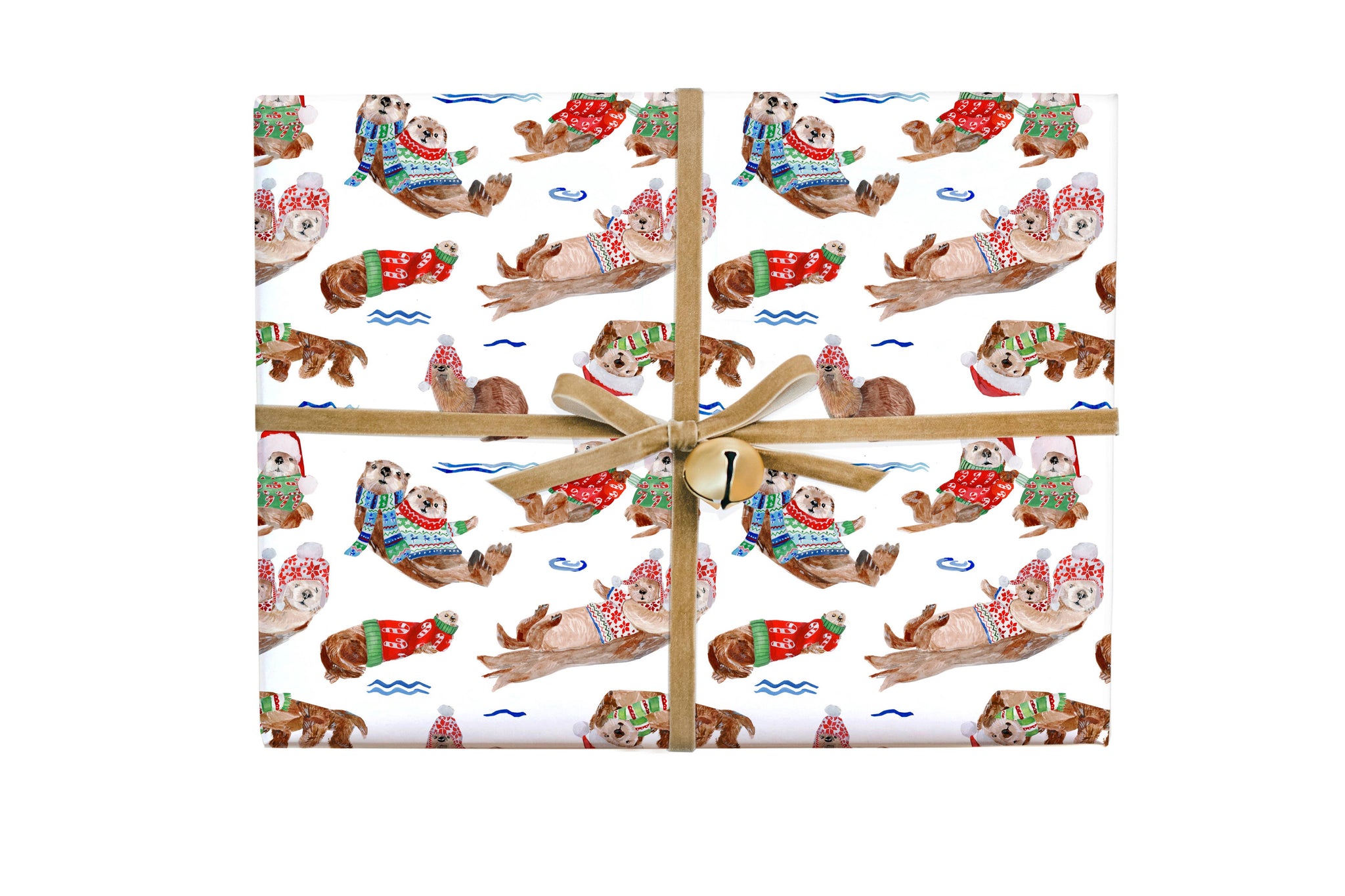 Holiday Otters Gift Wrap Roll
