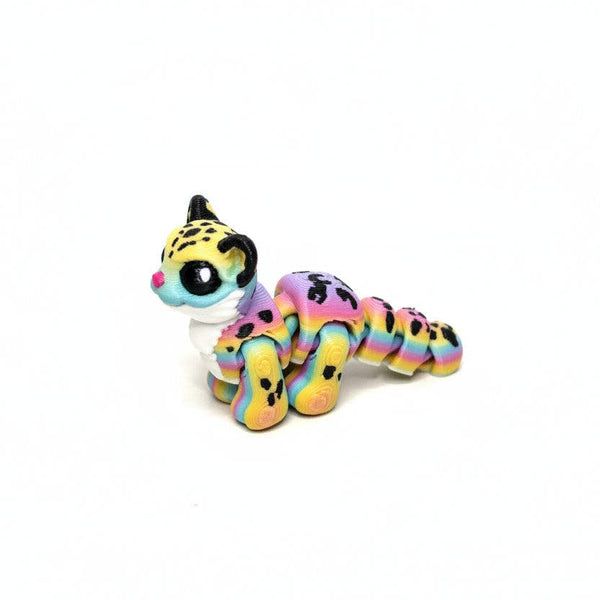 Snow Leopard (Rainbow) • Mini 3D Printed Articulated Animal • Flexi Animals • Pocket Pets • Pocket Pals • Desk Pets*