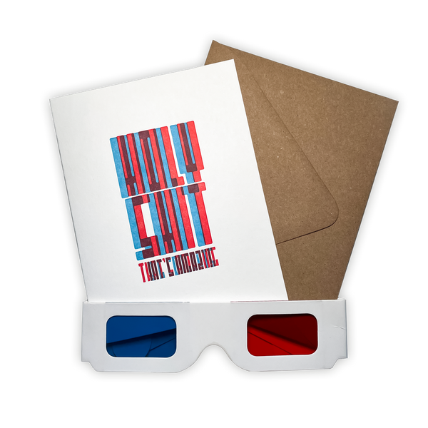Holy Shit 3-D Secret Decoder Letterpress Card