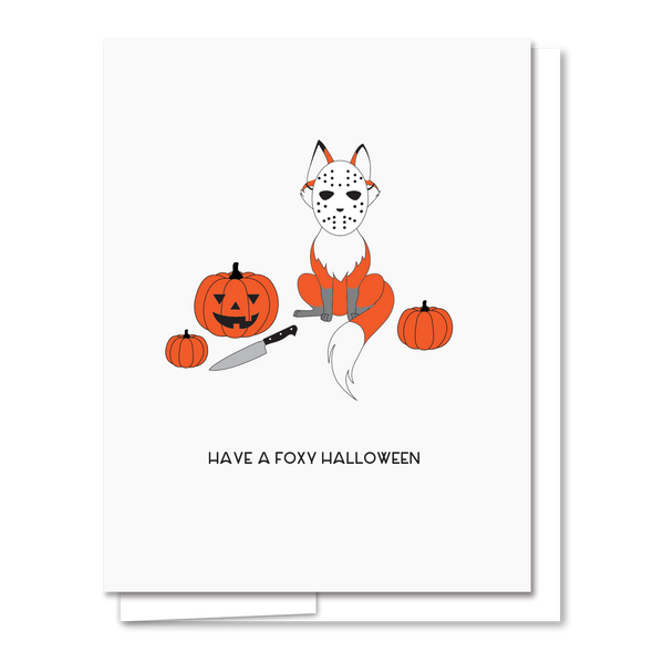 Foxy Halloween - Letterpress Halloween Card