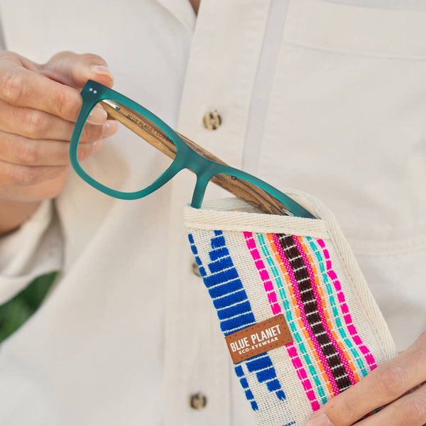 Seaglass-Matte Teal /Walnut Wood /Blue Light Lens: 1.75