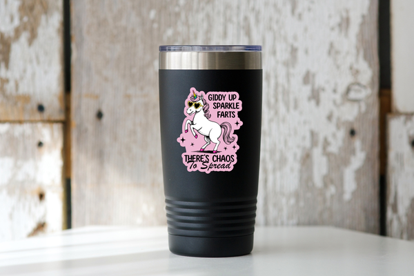 Giddy Up Sparkle Farts Sticker - unicorn, rainbow, cute