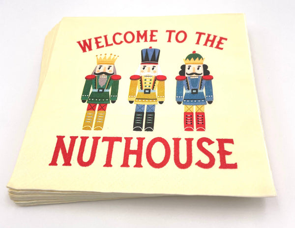 Funny Christmas Napkins |Welcome To The Nuthouse - 20ct