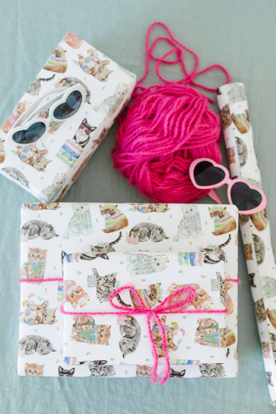 Birthday Cat Gift Wrap: Single Sheet