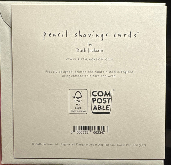 Birthday Turtle Card – Handfinished UK REal Pencil Shavings