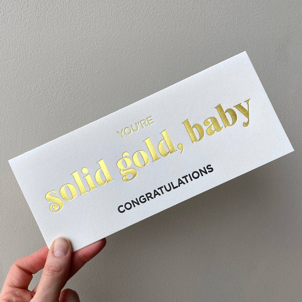 Solid Gold Congrats Letterpress Card