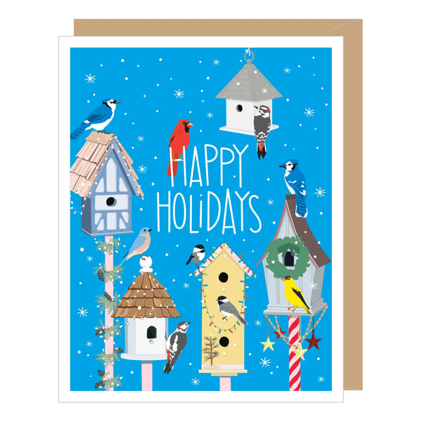 Holiday Birdhouses - Christmas Cards: BOX OF 8