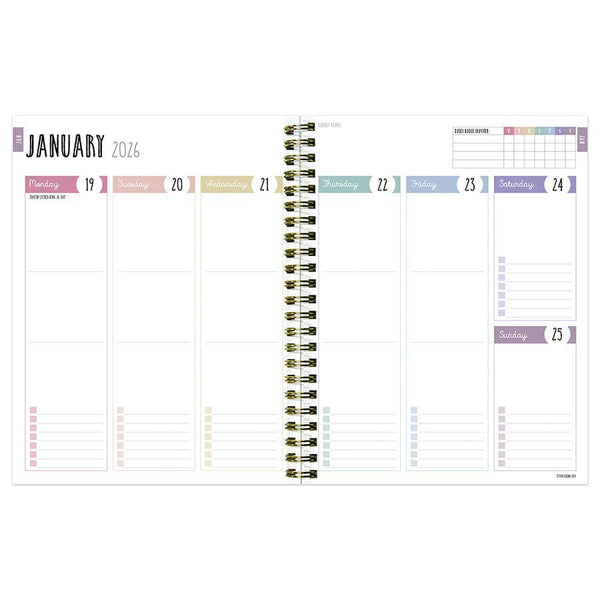 2026 Color Wave Medium Weekly Monthly Planner