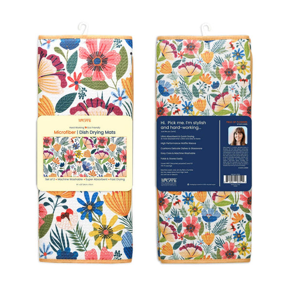 Field Of Flowers Microfiber Dish Drying Mats, Spring Decor