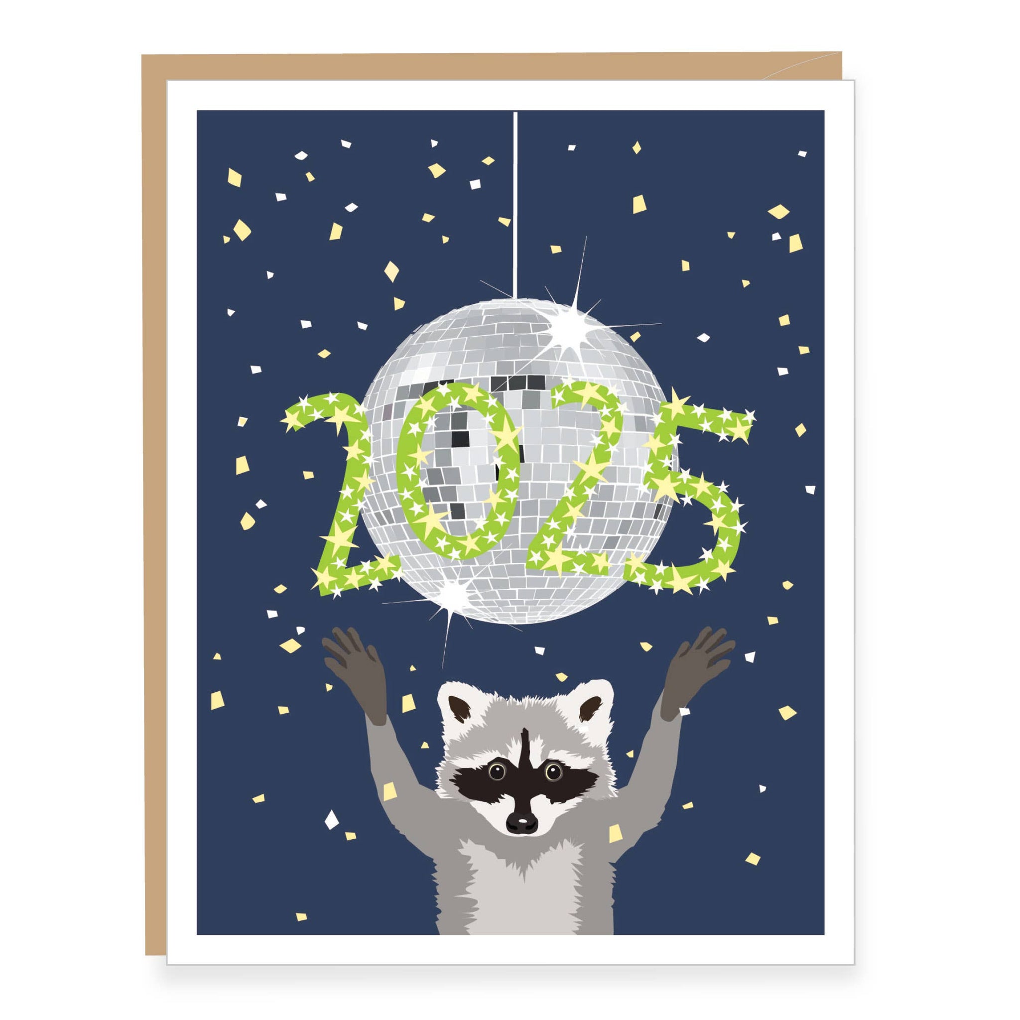 2025 Disco Raccoon - 
New Year Card (single or boxed): SINGLE