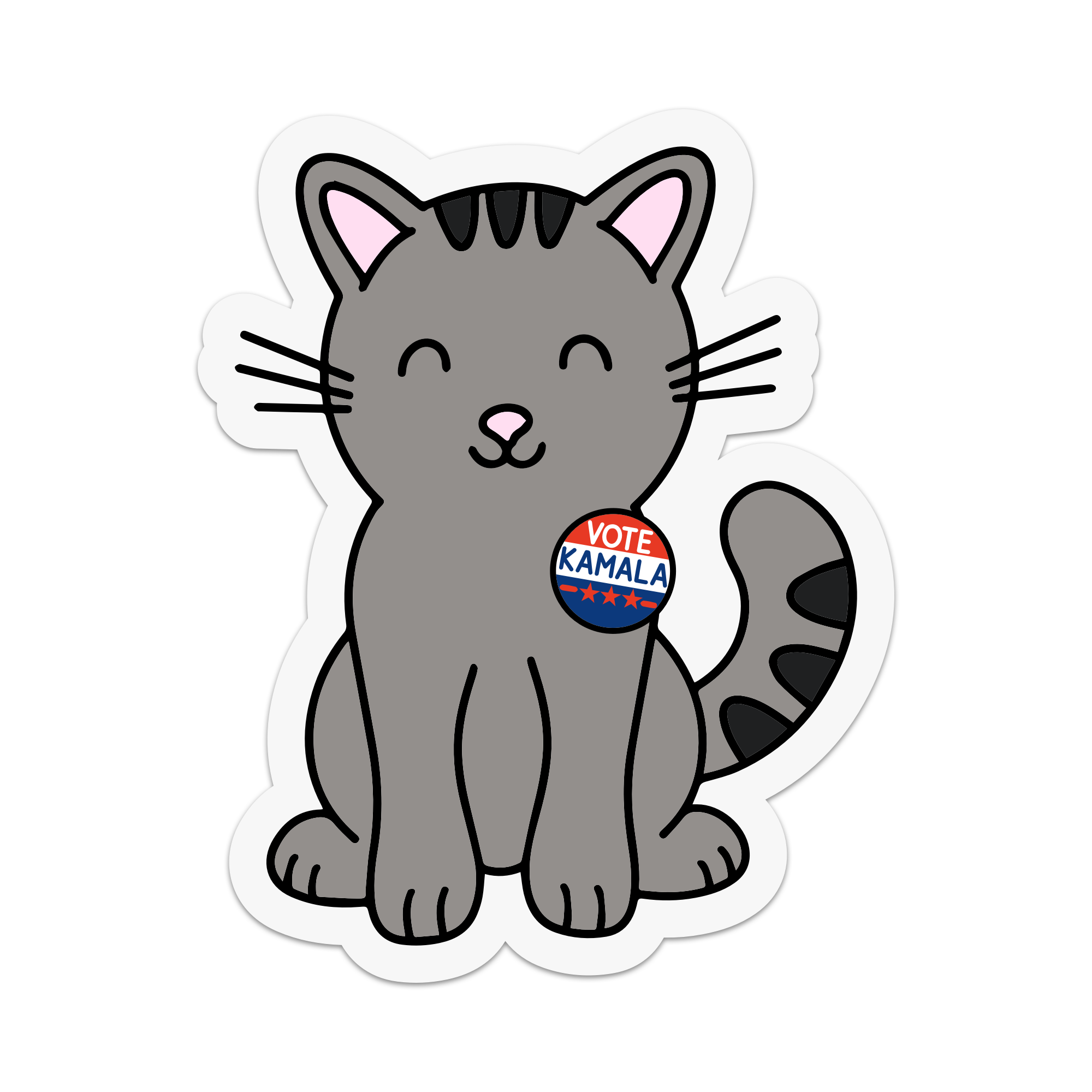 Cats For Kamala Harris 2024 Sticker: Vinyl Sticker