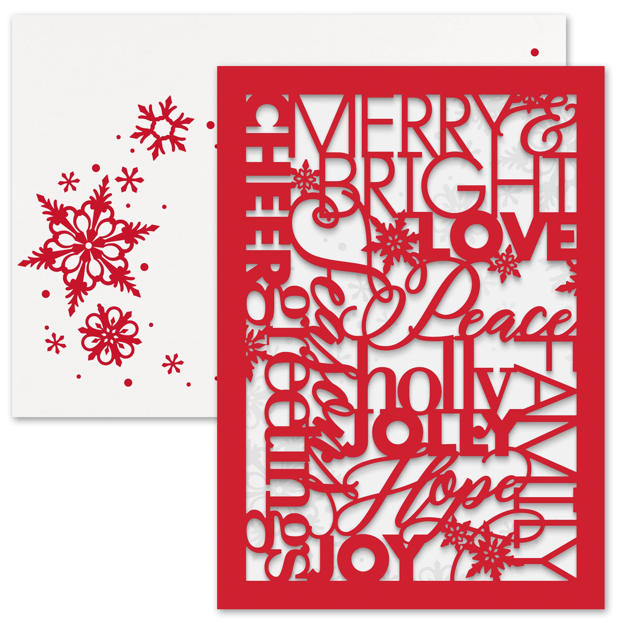 Holiday Wording Laser Cut Boxed Holiday Cards