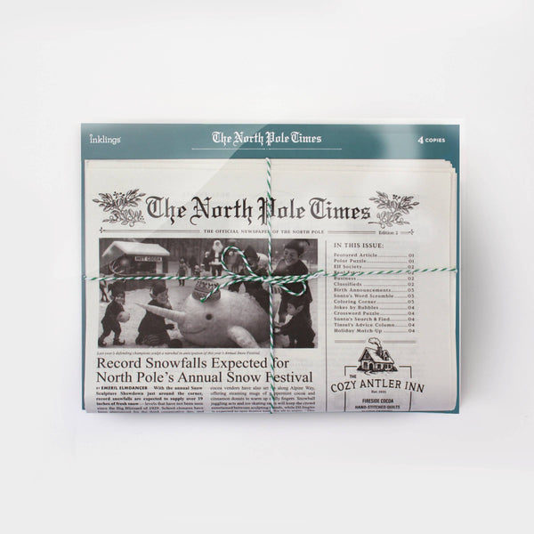 4pk North Pole Times Edition 2 - Newspaper and Gift Wrap