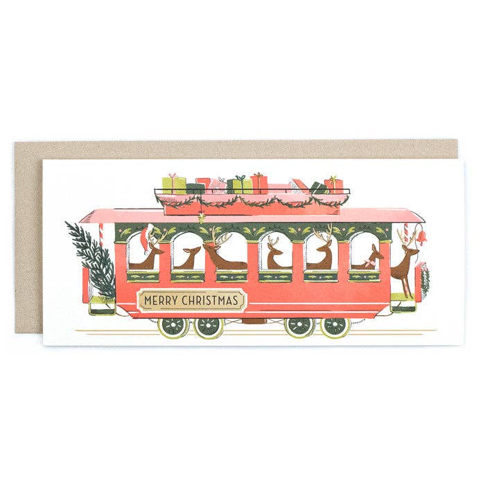 Christmas Trolley: Single card – RSVPNotes.com