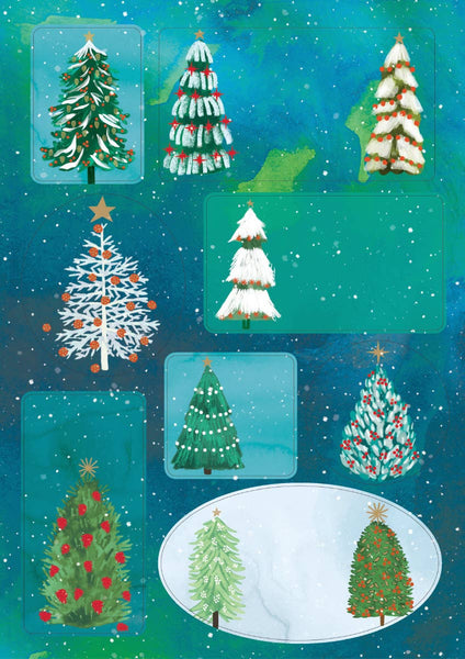 Wild Winter Forest Sticker Labels Sheet