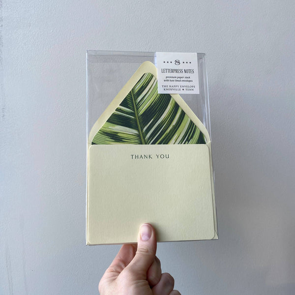 Forest Leaf Thank You Letterpress Stationery Pack