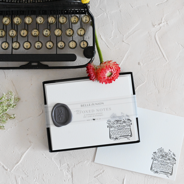 Flourish Typewriter Boxed Notes (Set of 6)