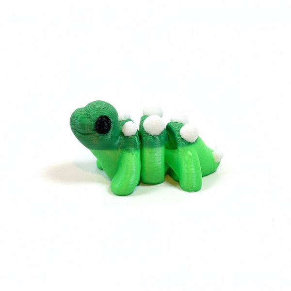 Stegosaurus Dinosaur (Two Toned Green) • Mini 3D Printed Articulated Animal • Flexi Animals • Pocket Pets • Pocket Pals • Desk Pets [#85]