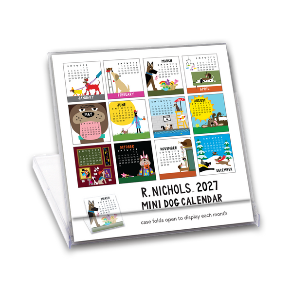 Dog Mini Desk Calendar 2027