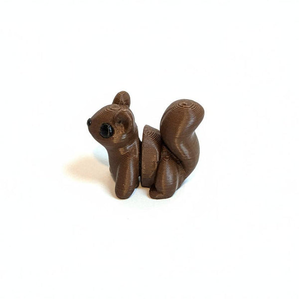 Squirrel (Dark Brown) • Mini 3D Printed Articulated Animal • Flexi Animals • Pocket Pets • Pocket Pals • Desk Pets [#110]