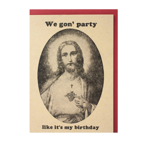 HBD Jesus — Funny Holiday Party Letterpress Greeting Card