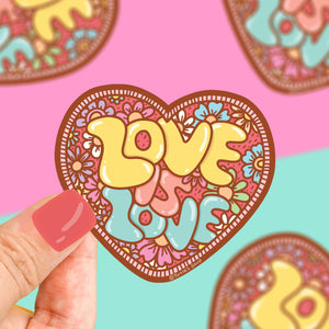 Love Is Love Heart LGBT Pride Ally Vinyl Sticker