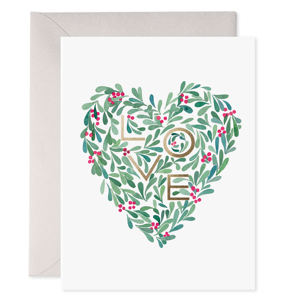 Holly Heart Holiday Card (Boxed Set of 6) Christmas