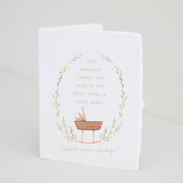 "Congrats on your new baby" Bassinet Greeting Card