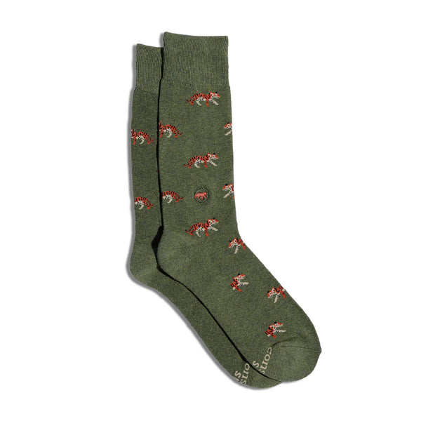 Socks that Protect Tigers (Green Tigers): Medium