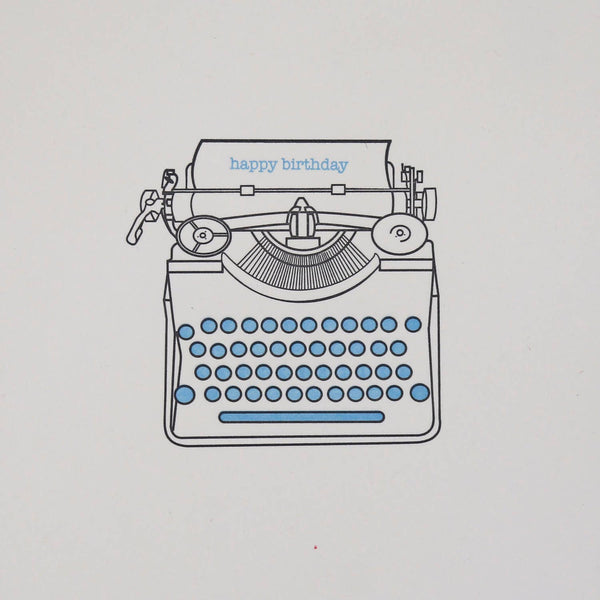 Typewriter - Letterpress Birthday Card