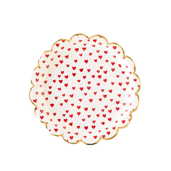Tiny Red Hearts Paper Plate