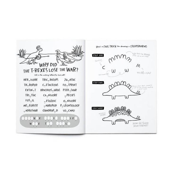 DINOSAURS Coloring + Activity: Mazes, Puzzles, Jokes + MORE