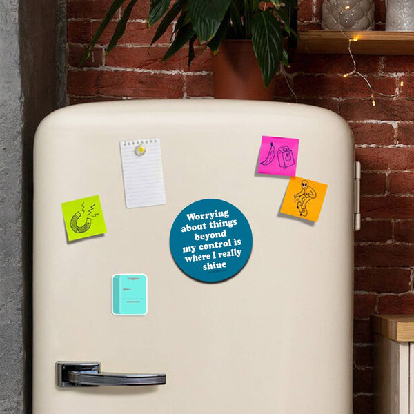 Worrying About Things Round Magnet