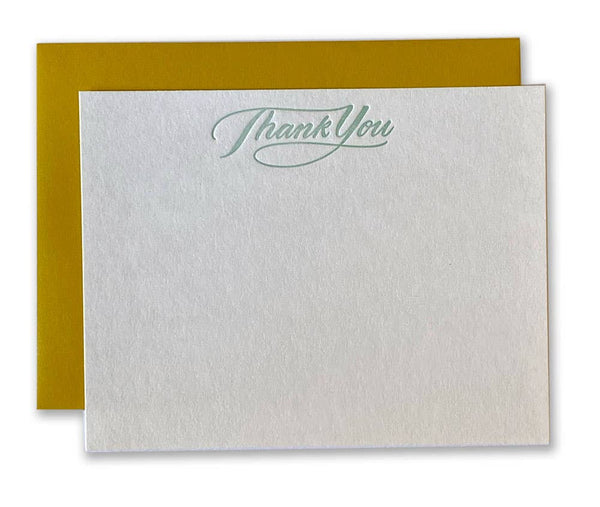 Thank You Script Boxed Set of 6 Letterpress Cards