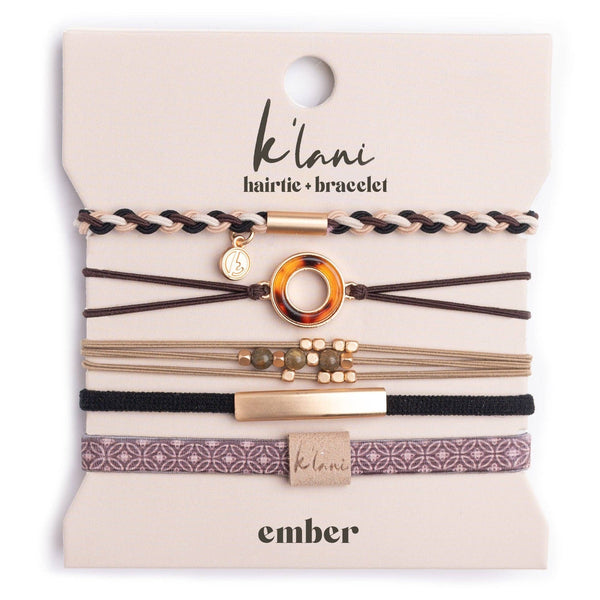 "Ember" Tortoise Shell Ring Charm with gold, browns and neutrals.: Medium
