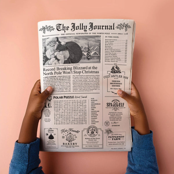 4pk Christmas Newspaper Gift Wrap Sheets - The Jolly Journal