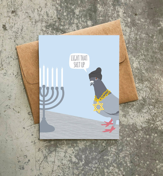 Light That Up Hanukkah Card