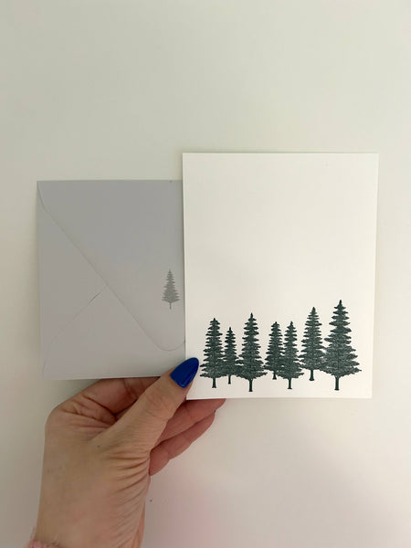 Evergreen Flat Card Pack- Letterpress