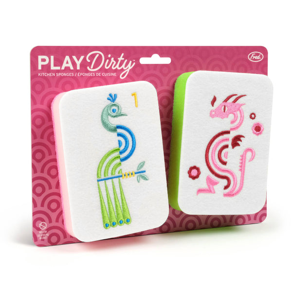 PLAY DIRTY Mahjong Tile Kitchen Sponges - Set of 2