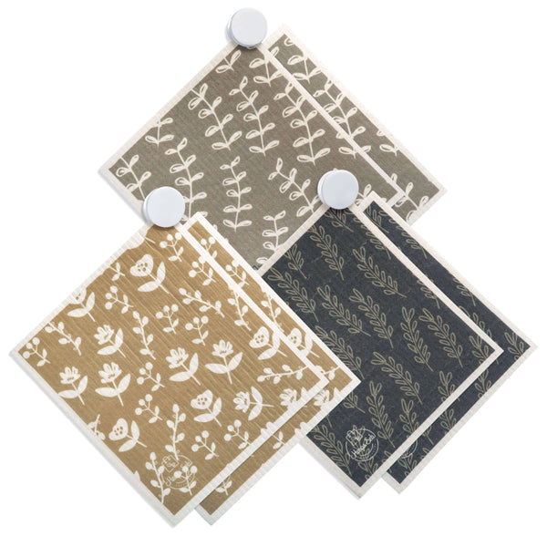 6 Pack - Happily Grey Swedish Dishcloth Set